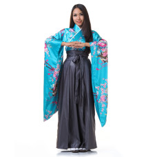 Woman Samurai Costume Turquoise-Grey